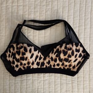 NWOT Victoria's Secret Black and Brown Animal Print Sports Bra